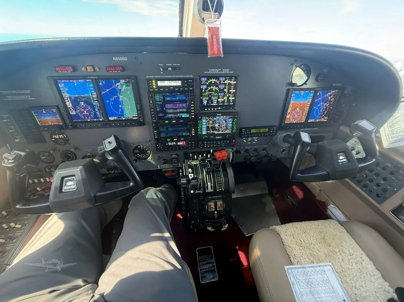 Cockpit and instrument panel of a 1980 CESSNA 414A.