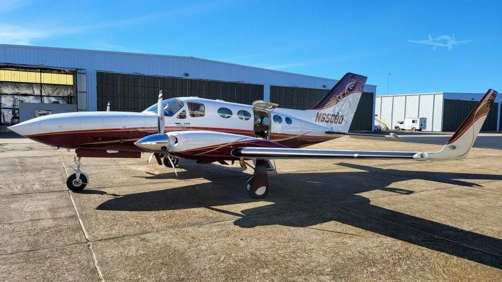 Exterior view of a 1980 CESSNA 414A, N650BD.