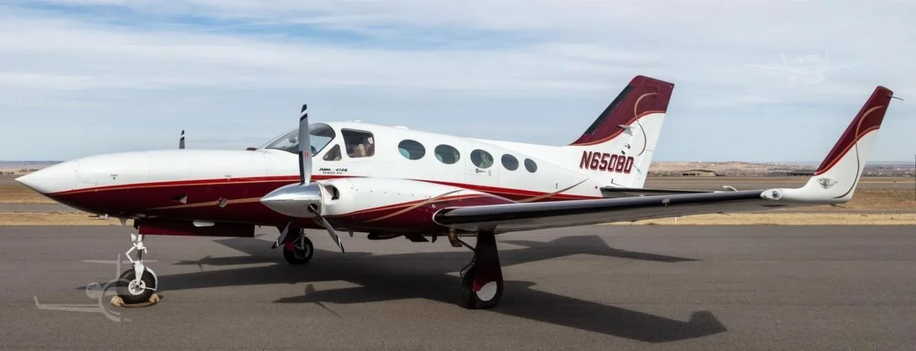 Exterior view of a 1980 CESSNA 414A, N650BD.