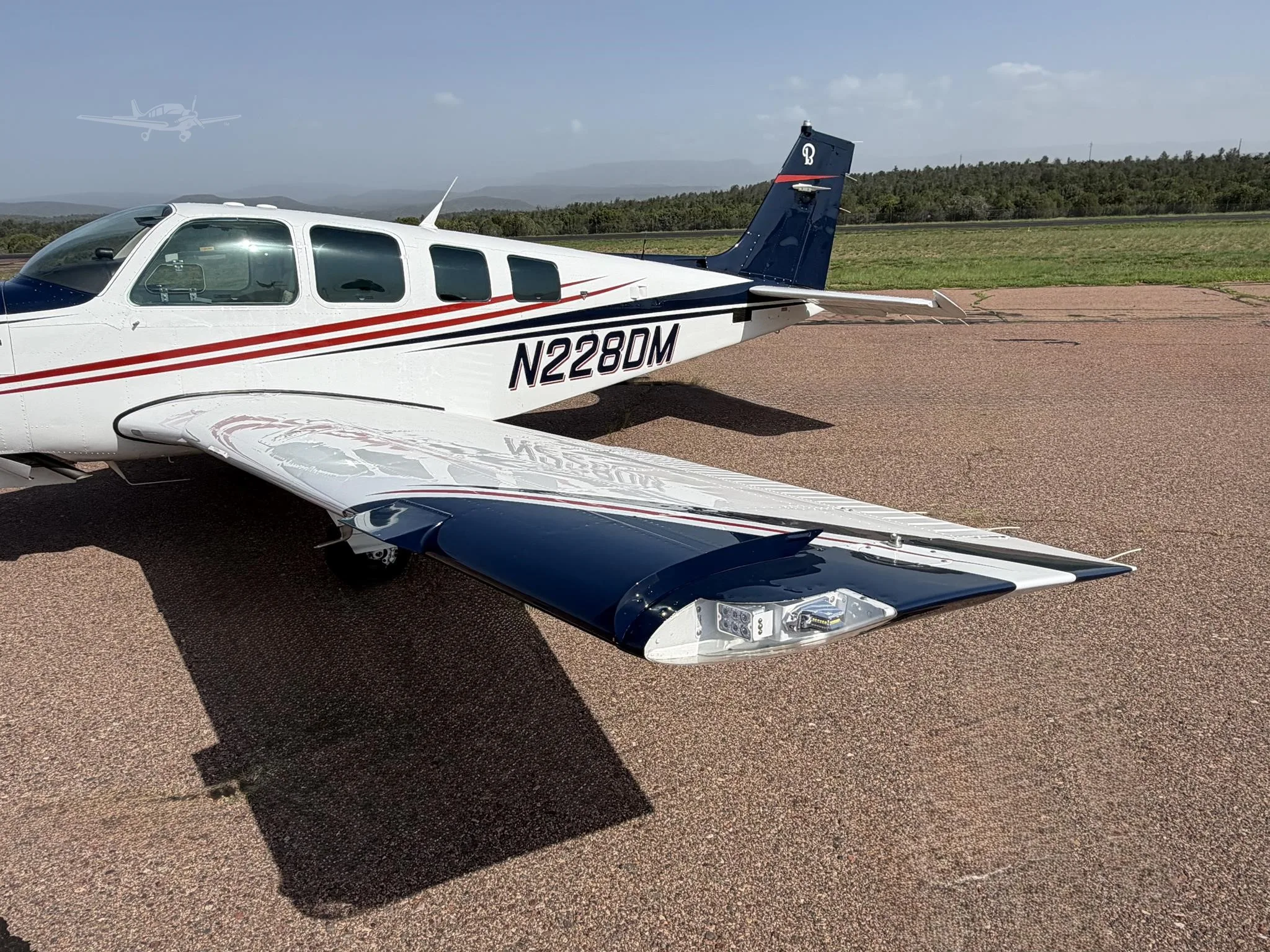 Exterior view of a 1991 BEECHCRAFT A36 BONANZA, N228DM.