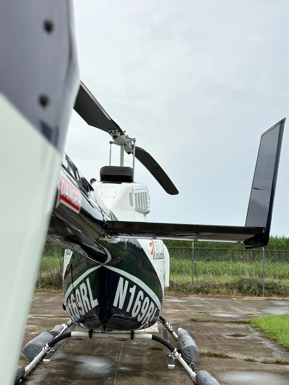 Exterior view of a 1993 BELL 206L-4, N169RL.