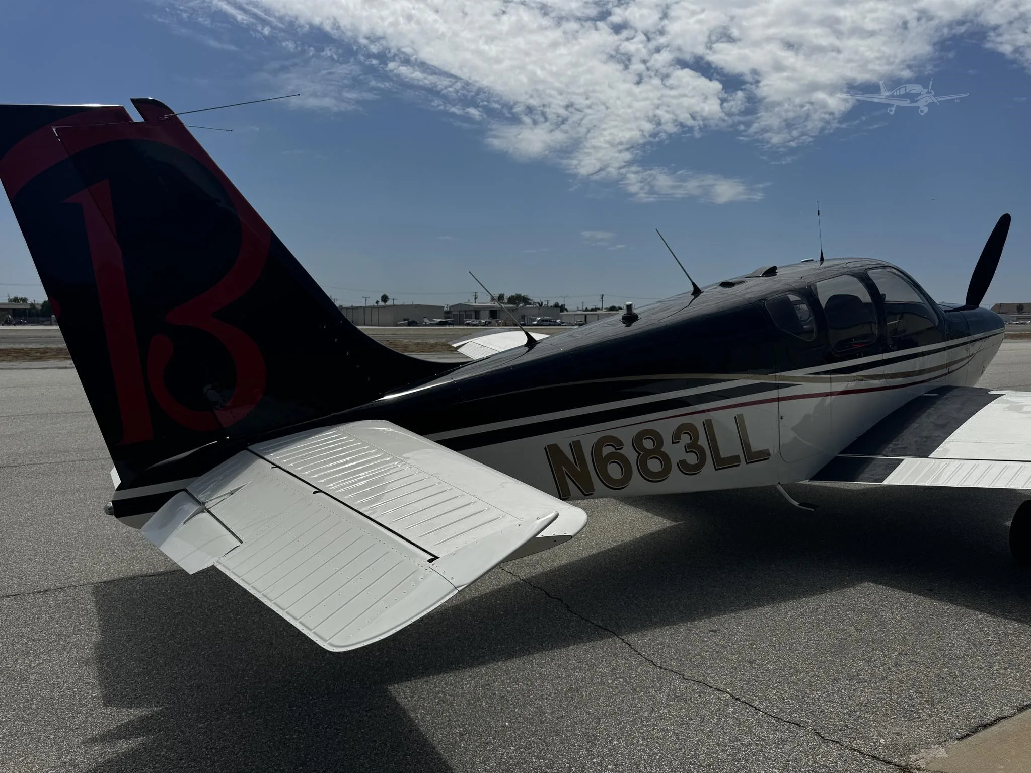 Exterior view of a 1960 BEECHCRAFT 33 DEBONAIR, N683LL.