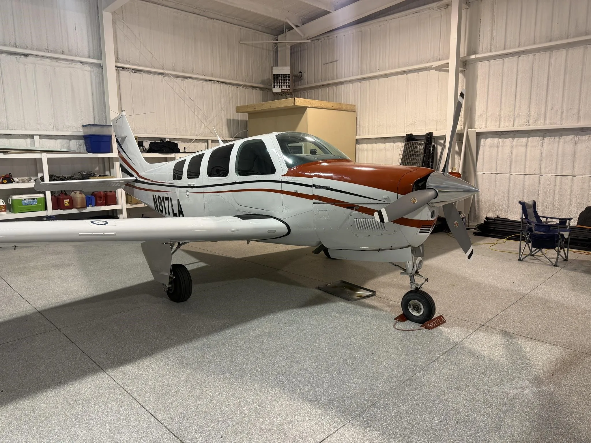 Exterior view of a 1994 BEECHCRAFT A36 BONANZA, N817LA.