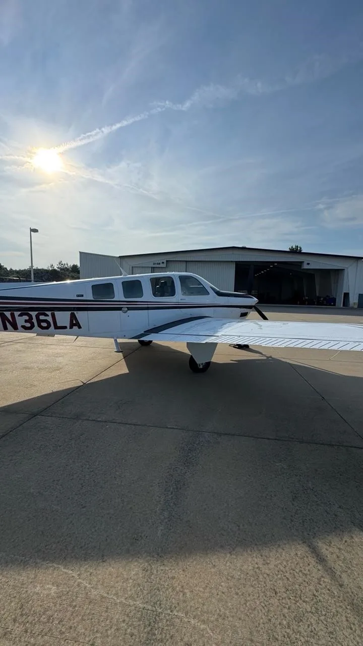 Exterior view of a 2007 BEECHCRAFT G36 BONANZA, N36LA.