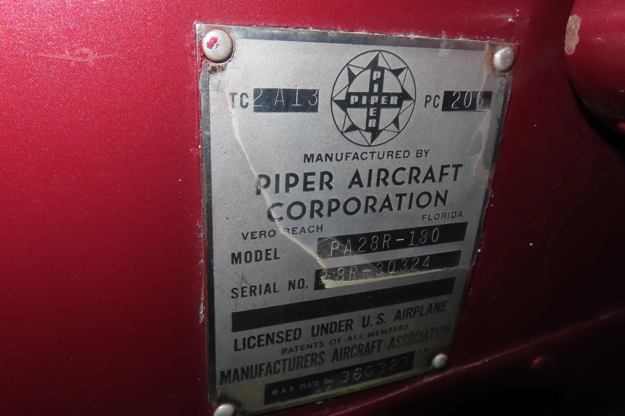 Engine detail of a 1967 PIPER ARROW.
