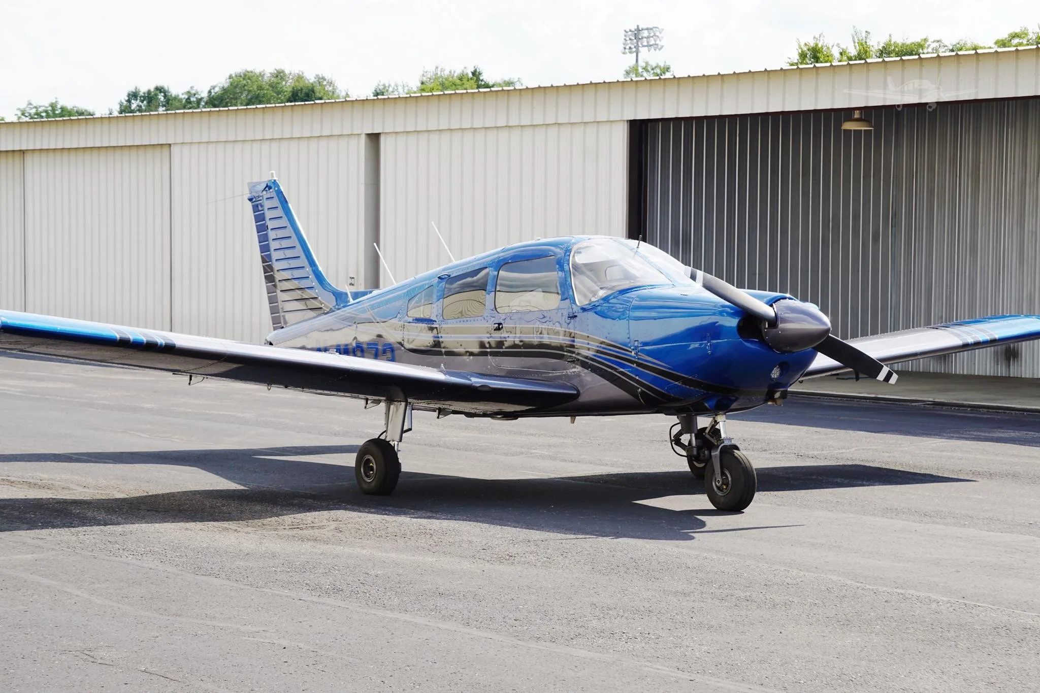 Exterior view of a 1974 PIPER ARCHER, N41973.