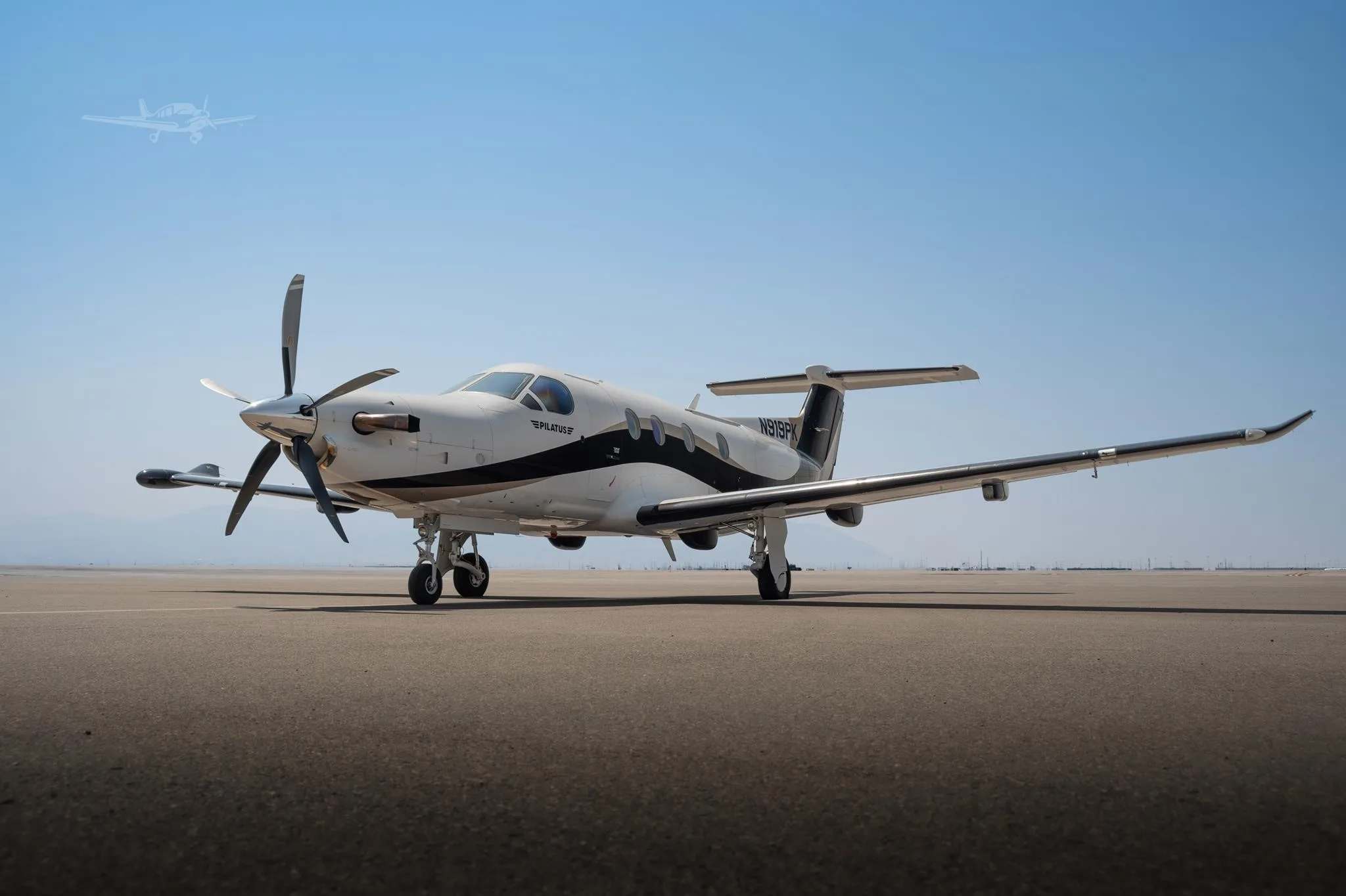 Exterior view of a 2009 PILATUS PC-12 NG, N919PK.