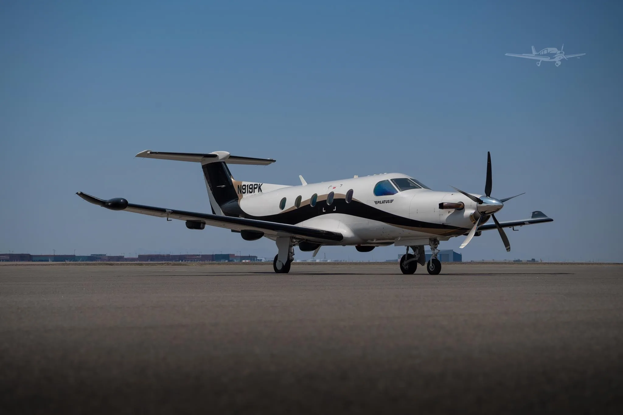 Exterior view of a 2009 PILATUS PC-12 NG, N919PK.