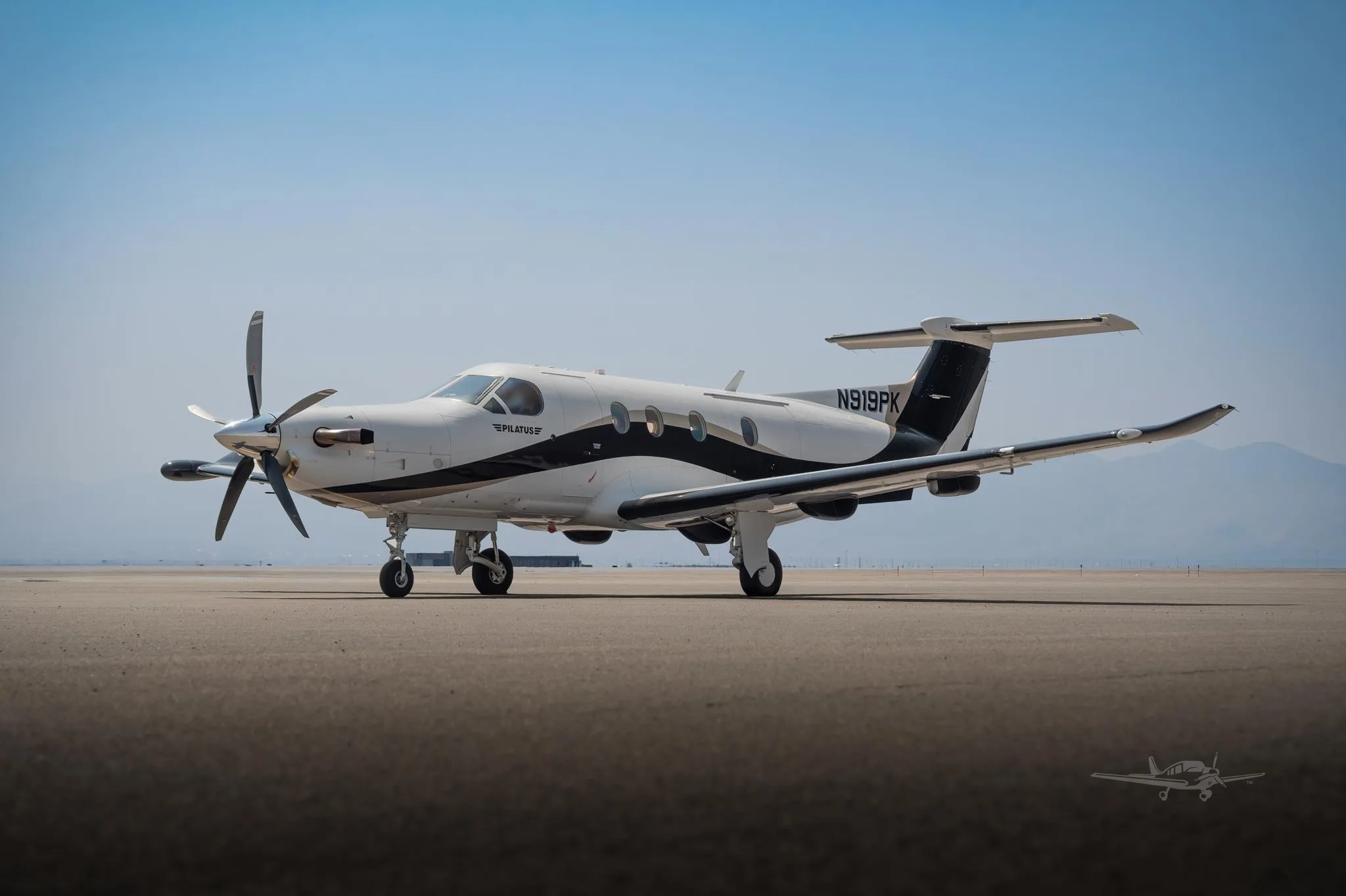 Exterior view of a 2009 PILATUS PC-12 NG, N919PK.