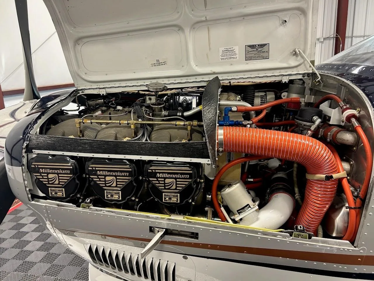 Engine detail of a 2008 BEECHCRAFT G36 BONANZA.