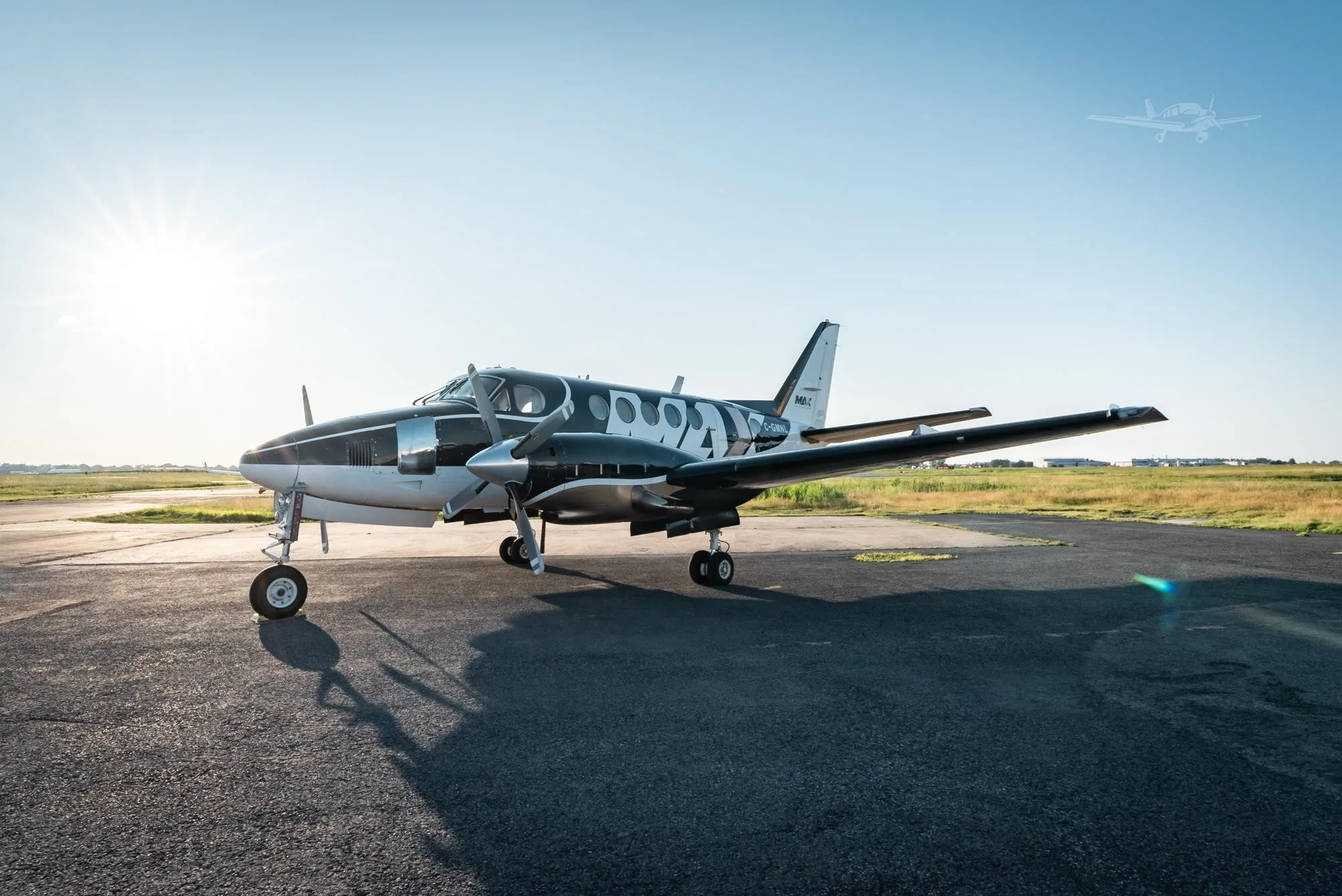 Exterior view of a 1978 BEECHCRAFT KING AIR B100, C-GMNL.