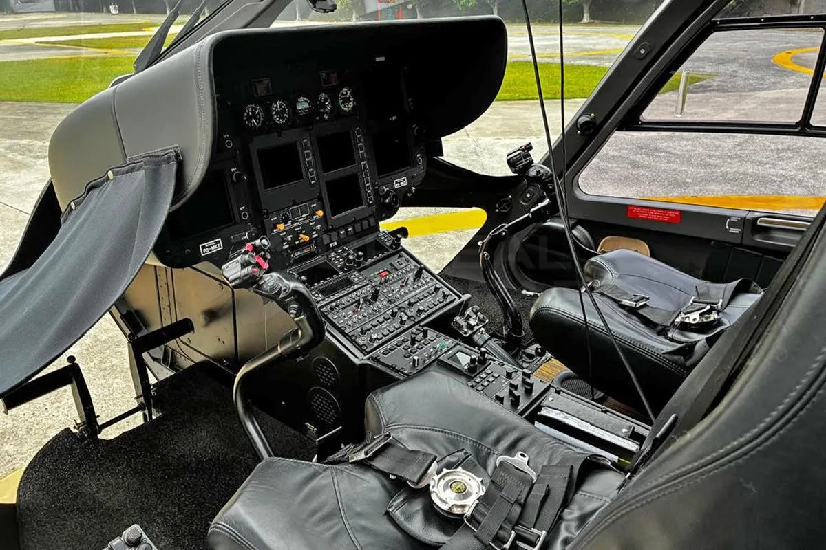 Cockpit and instrument panel of a 2014 EUROCOPTER EC145.