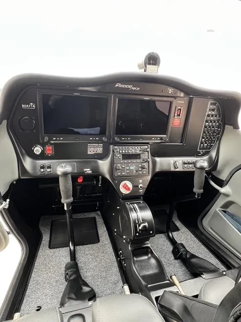Cockpit and instrument panel of a 2021 TECNAM P2008.