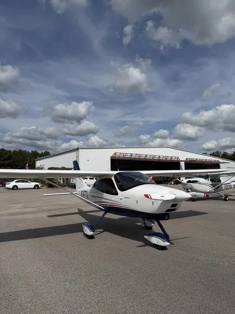Exterior view of a 2021 TECNAM P2008, N347TA.
