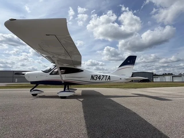 Exterior view of a 2021 TECNAM P2008, N347TA.