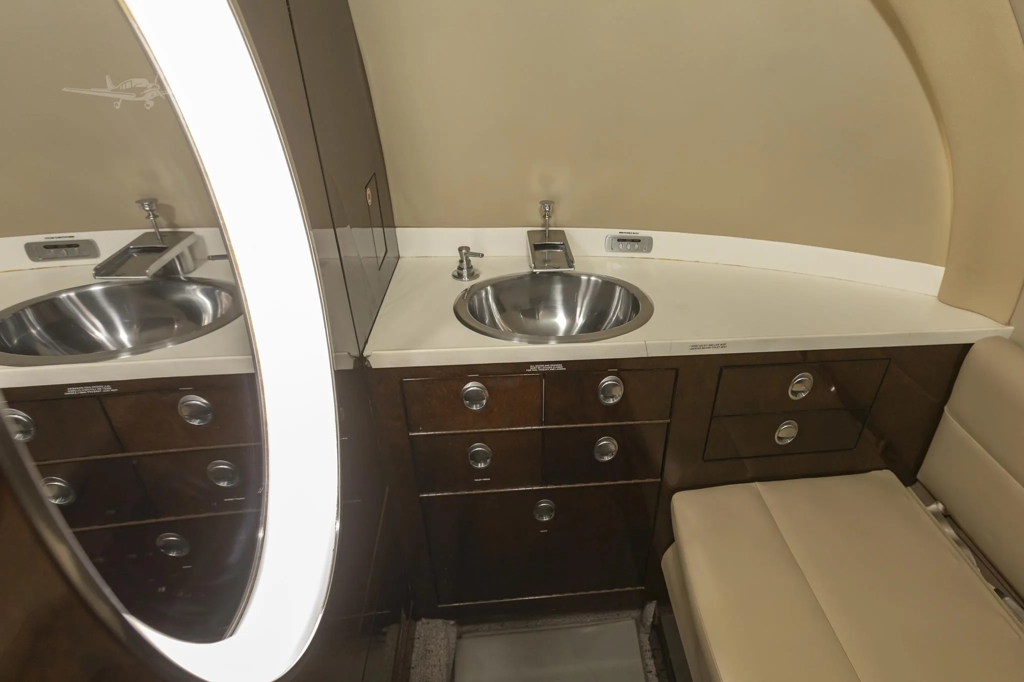 Cabin interior of a 2008 HAWKER 900XP.