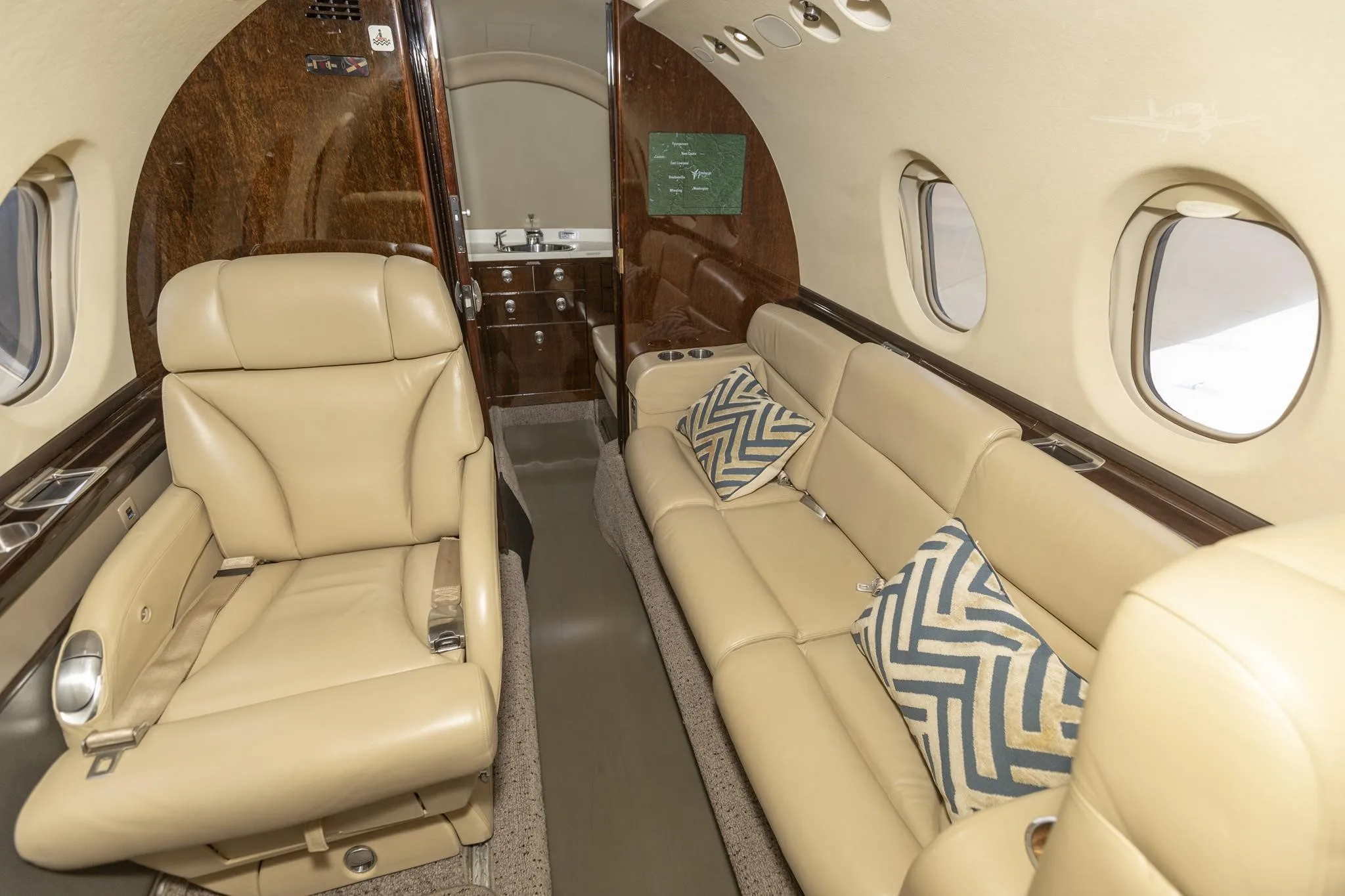 Cabin interior of a 2008 HAWKER 900XP.