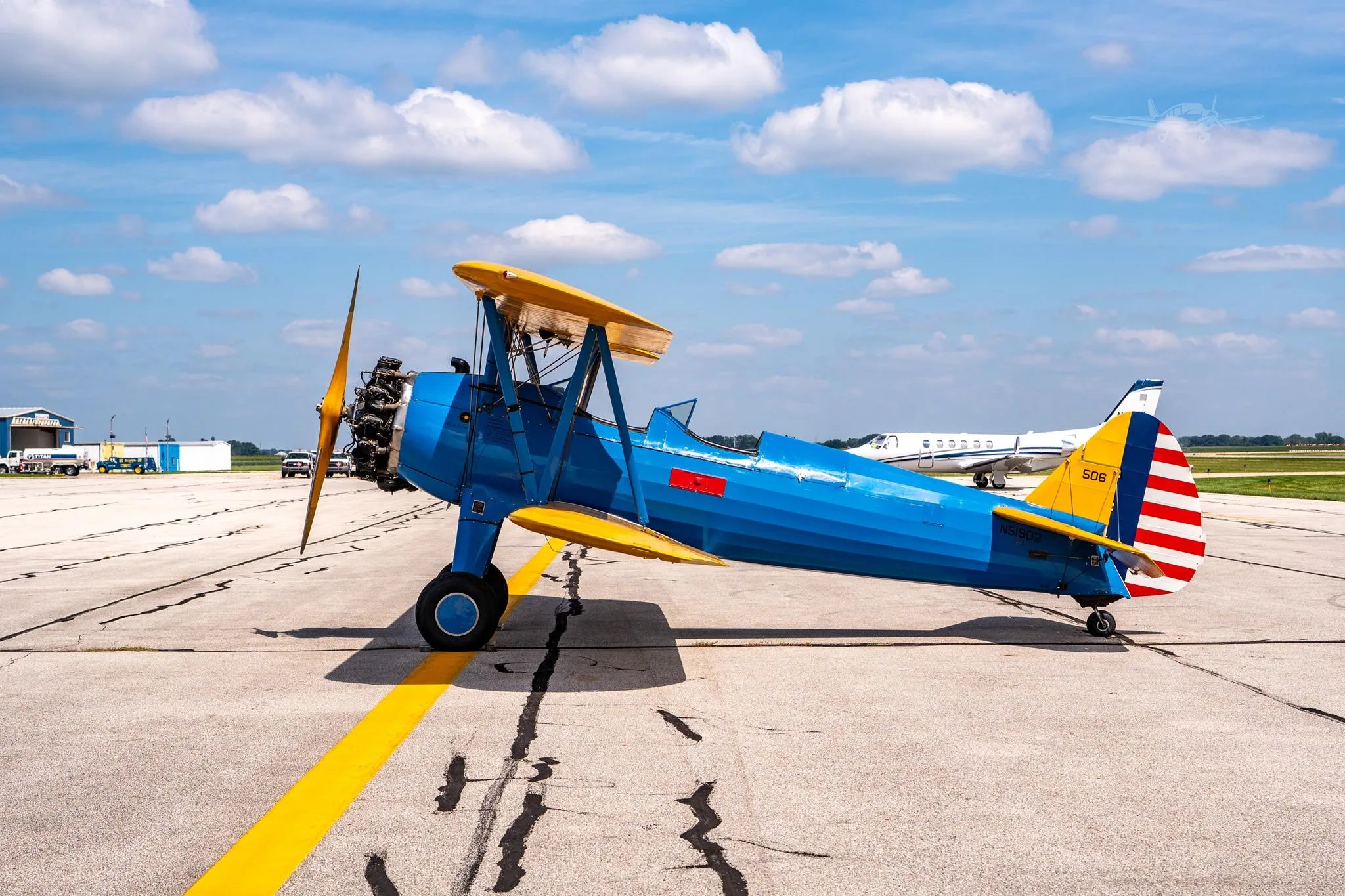 Exterior view of a 1940 BOEING/STEARMAN PT-18 KAYDET, N51902.