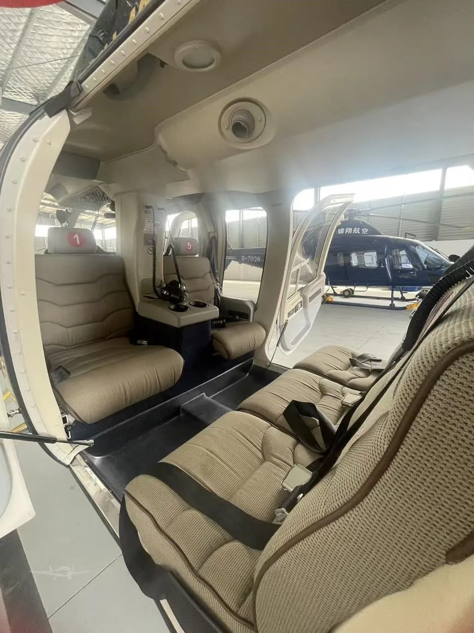 Cabin interior of a 2021 BELL 407GXI.