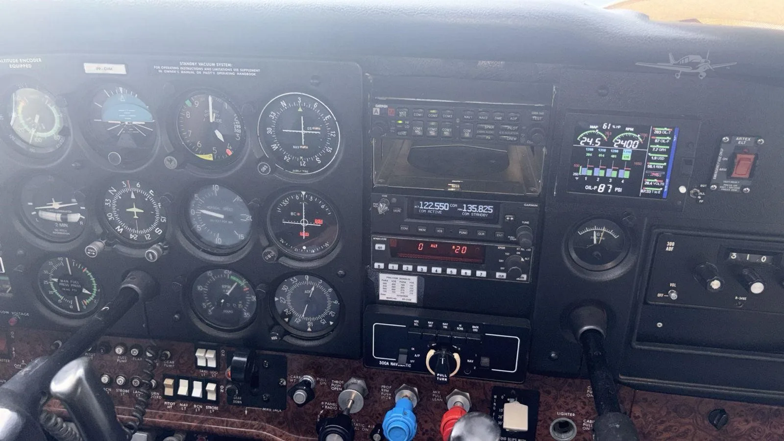 Cockpit and instrument panel of a 1981 CESSNA 172RG CUTLASS.