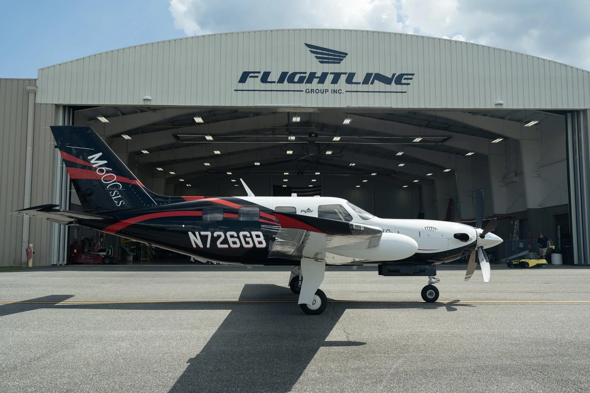 Exterior view of a 2020 PIPER M600 SLS, N726GB.