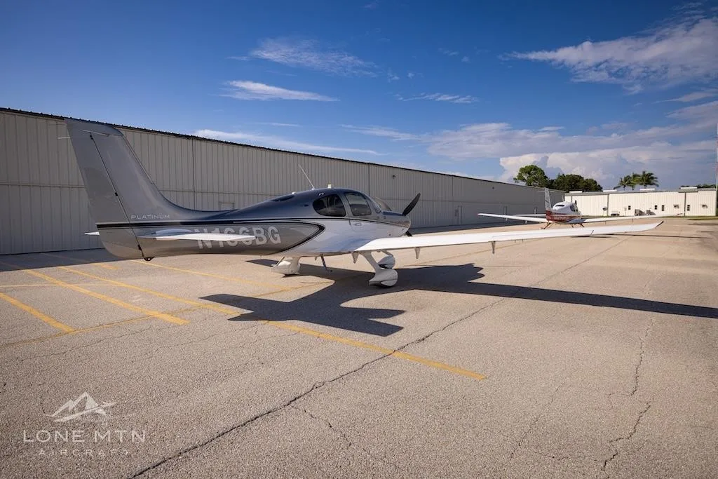 Exterior view of a 2023 CIRRUS SR22-G6 TURBO, N166BG.