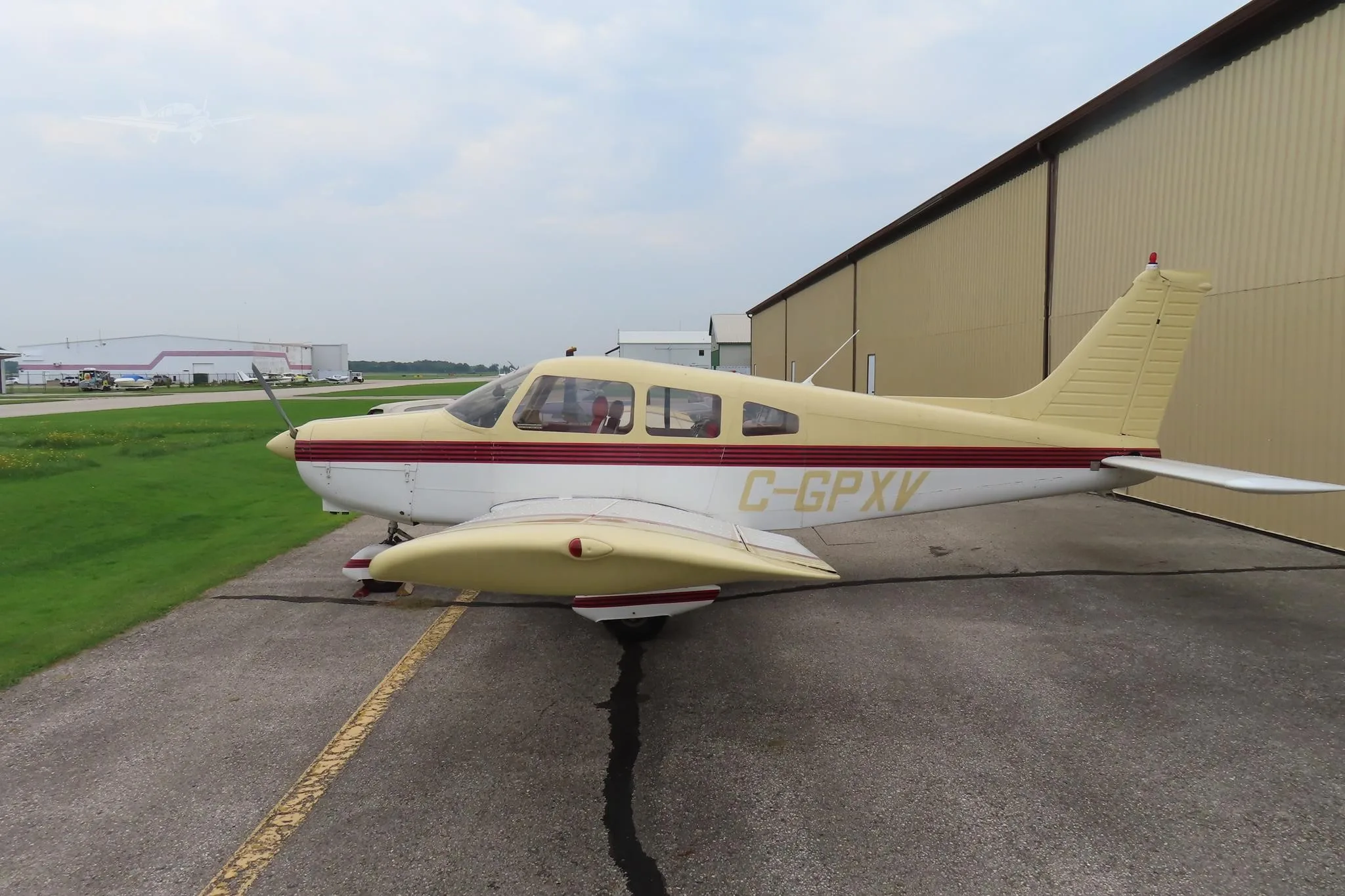 Exterior view of a 1976 PIPER WARRIOR, C-GPXV.
