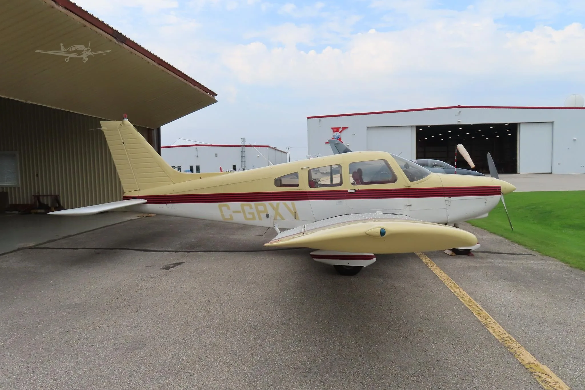 Exterior view of a 1976 PIPER WARRIOR, C-GPXV.