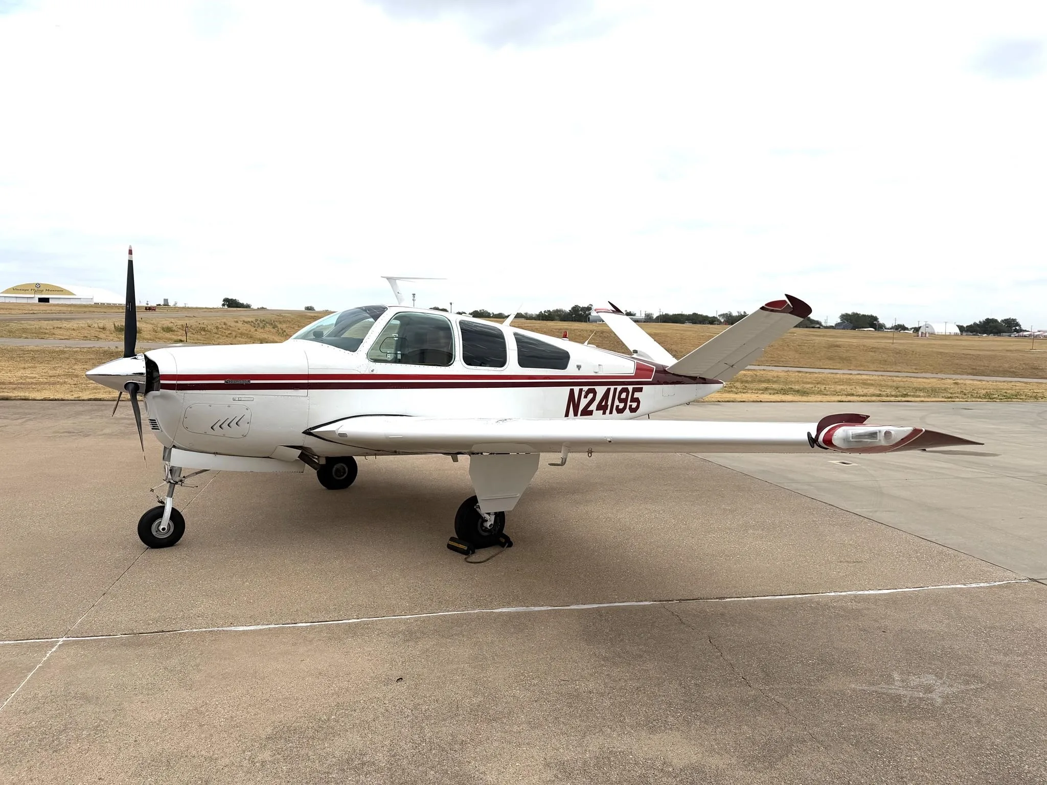 Exterior view of a 1978 BEECHCRAFT V35B BONANZA, N21495.