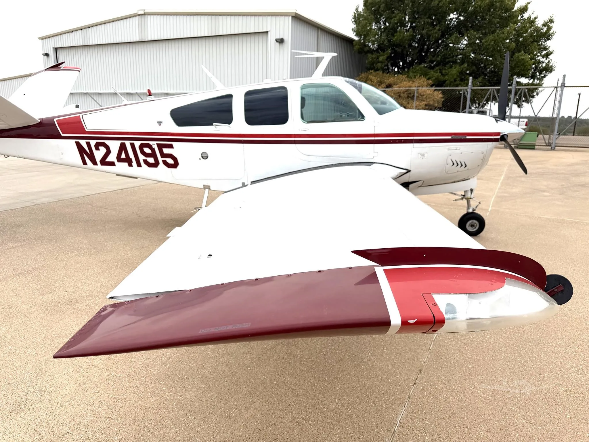 Exterior view of a 1978 BEECHCRAFT V35B BONANZA, N21495.