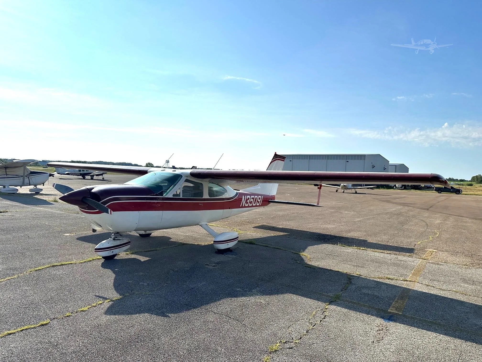Exterior view of a 1974 CESSNA 177, N35091.