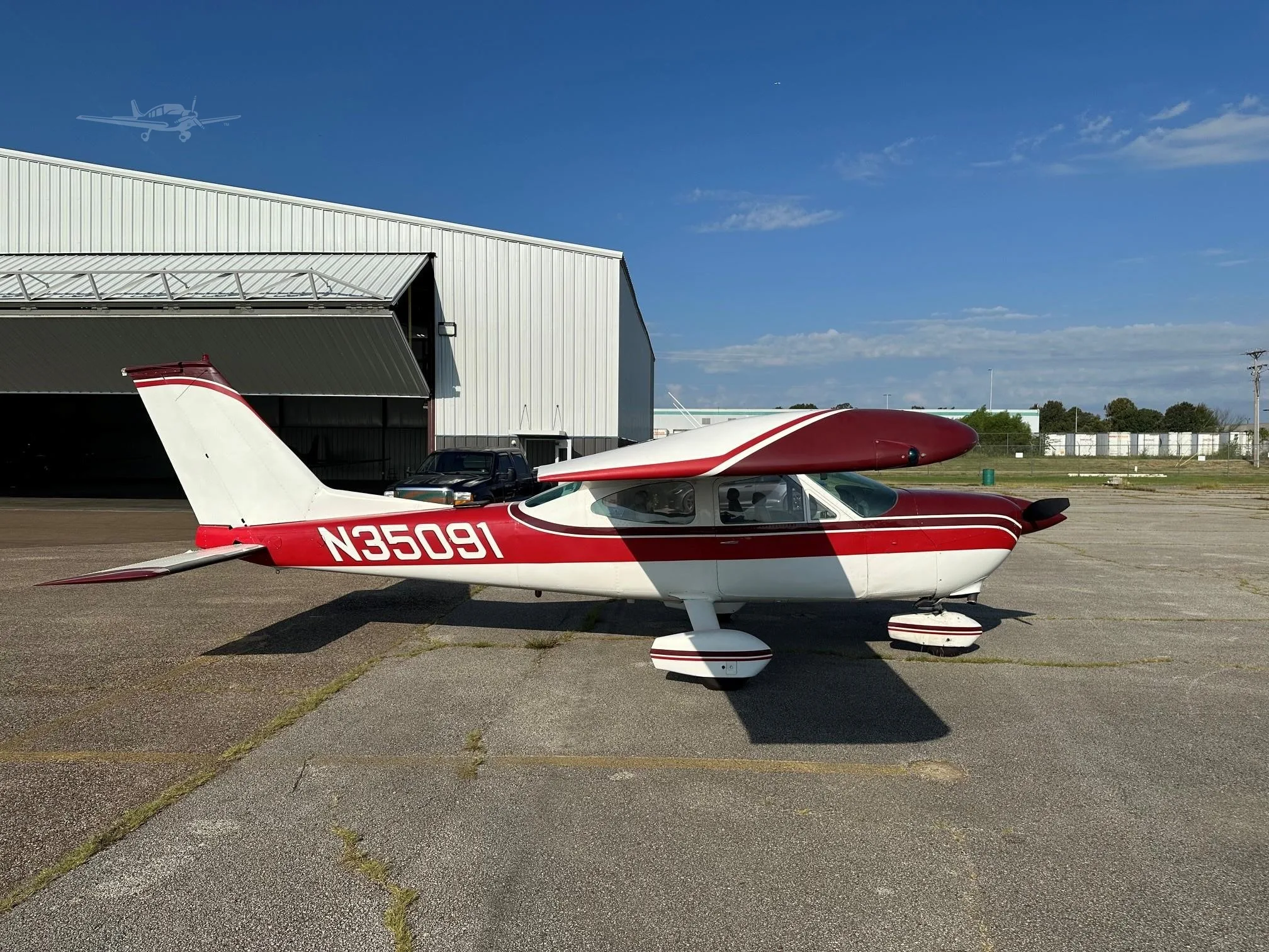 Exterior view of a 1974 CESSNA 177, N35091.