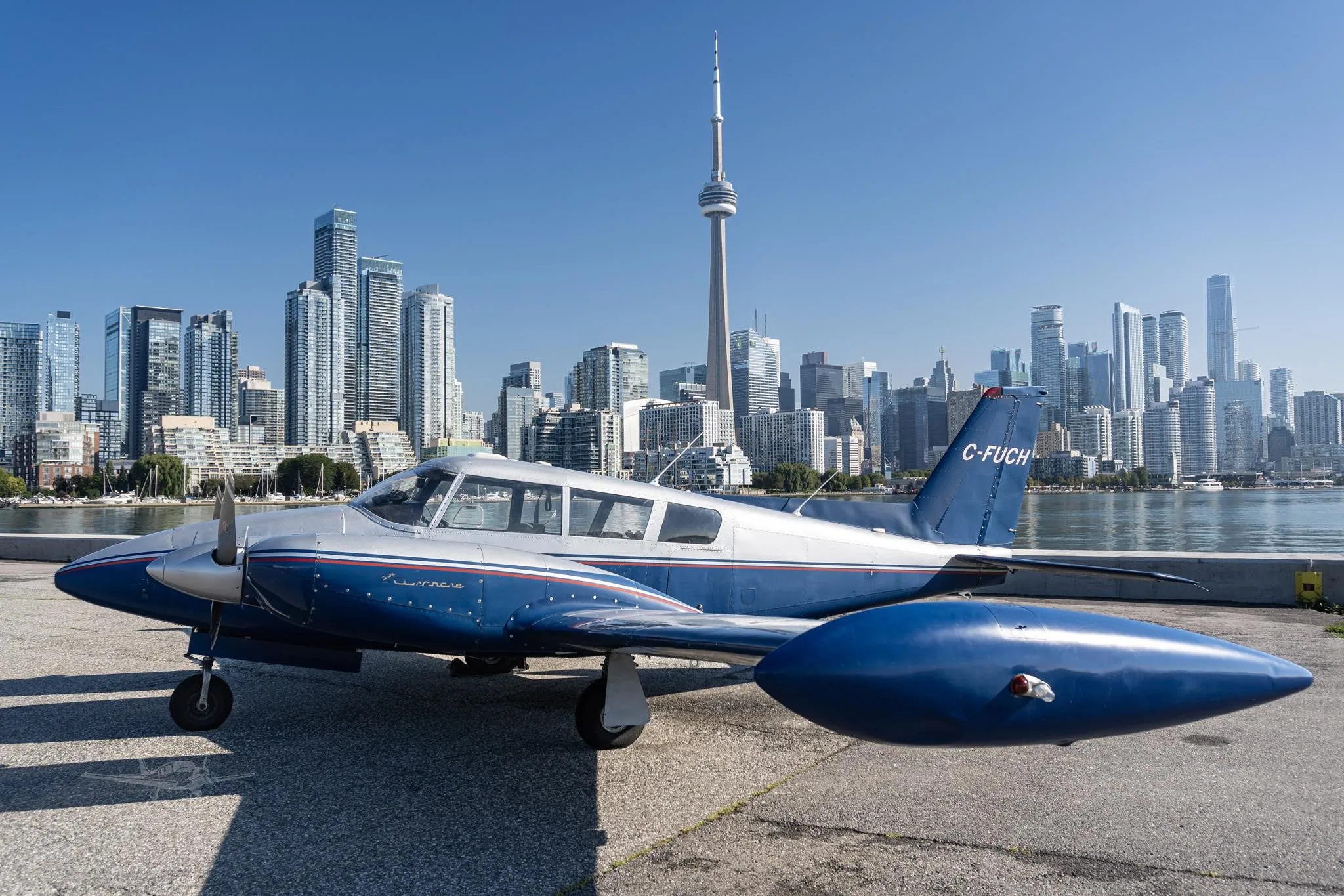 Exterior view of a 1966 PIPER TWIN COMANCHE, C-FUCH.
