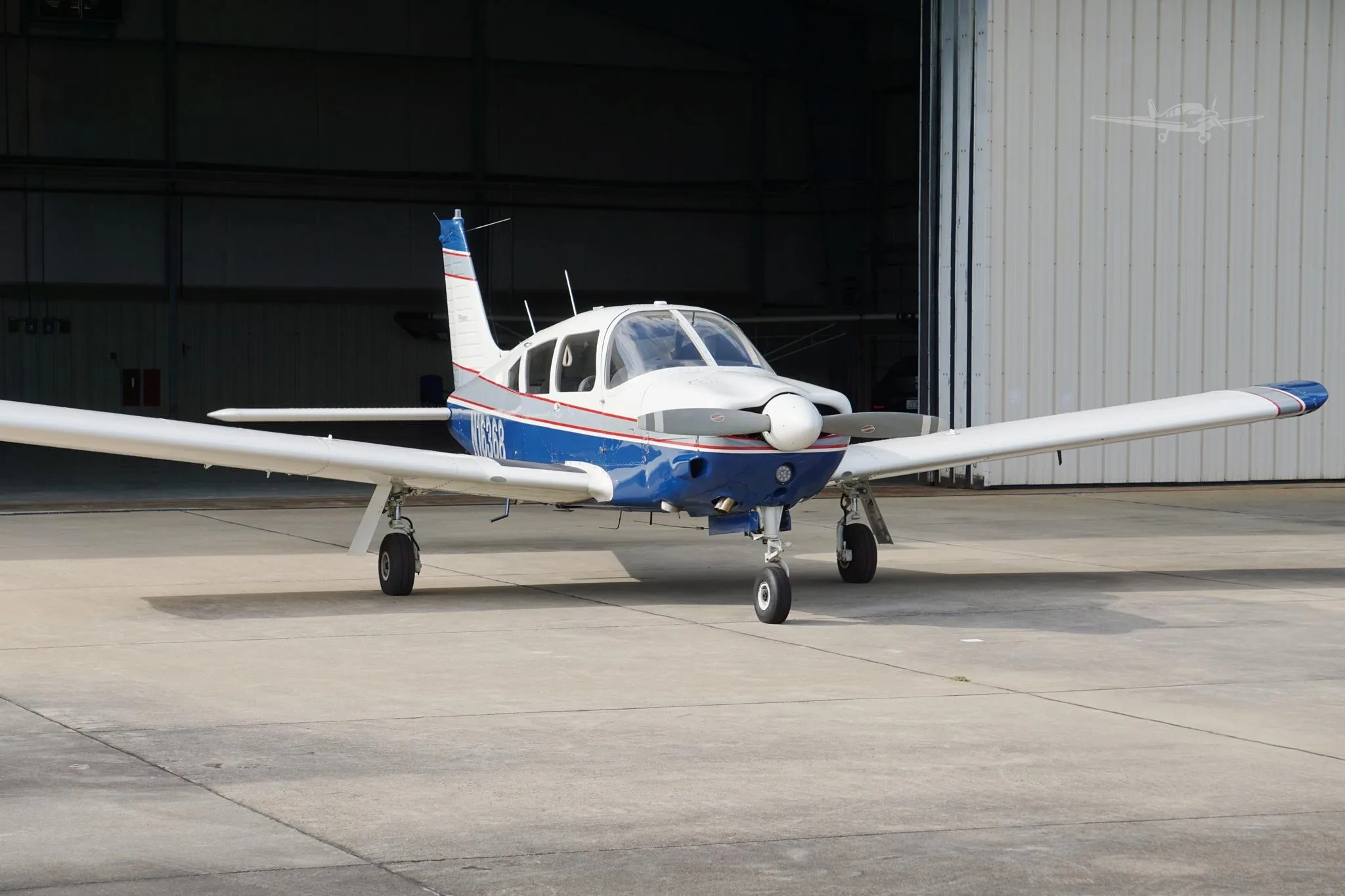 Exterior view of a 1973 PIPER ARROW II, N16368.