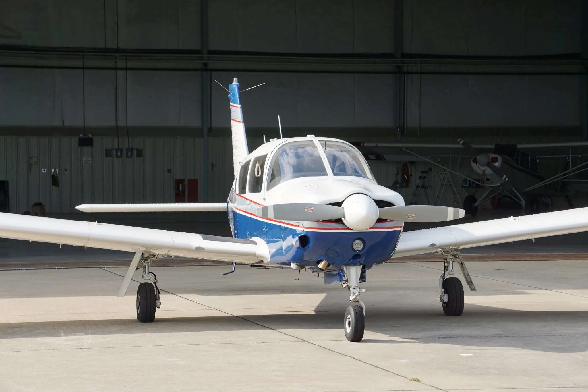 Exterior view of a 1973 PIPER ARROW II, N16368.