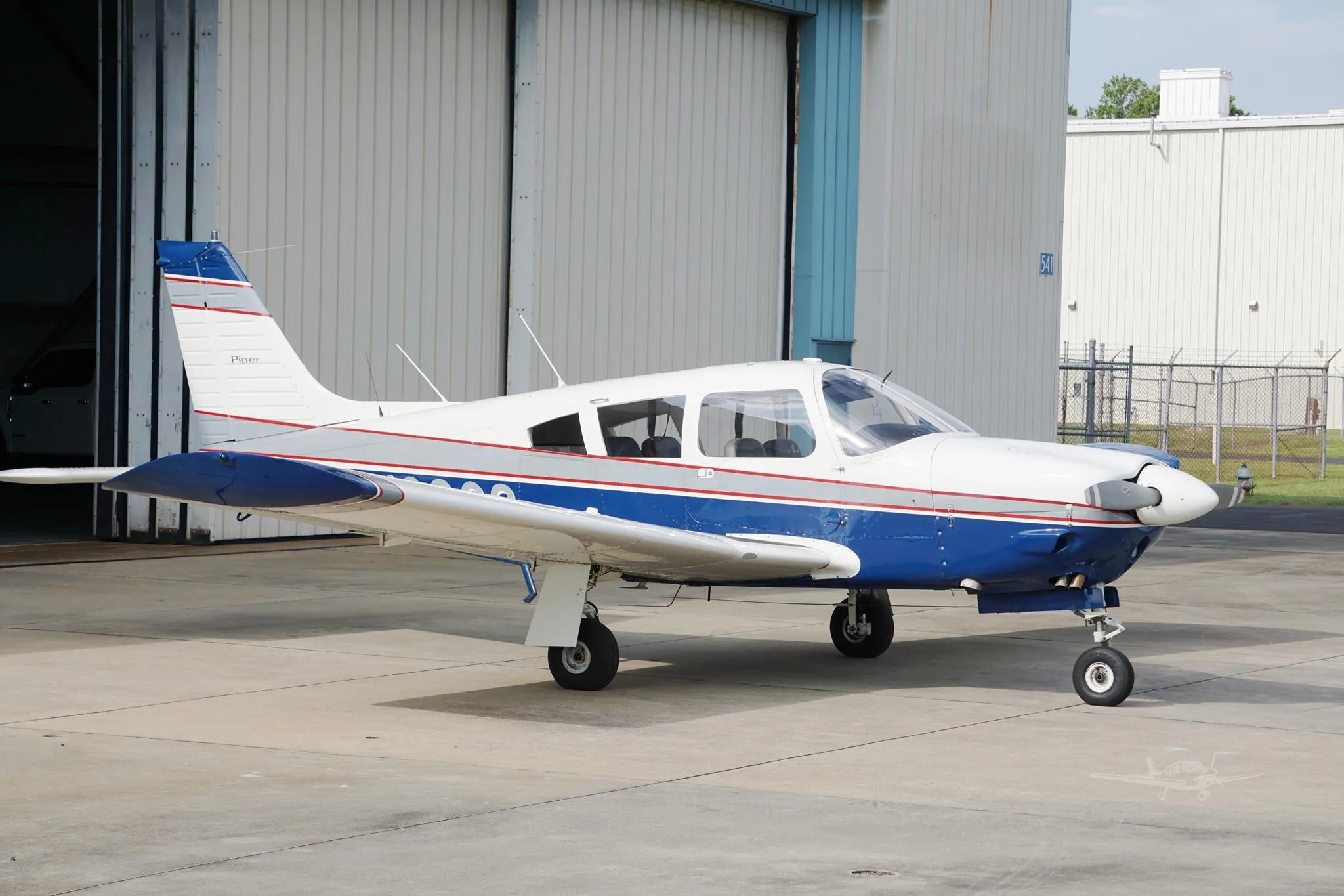 Exterior view of a 1973 PIPER ARROW II, N16368.