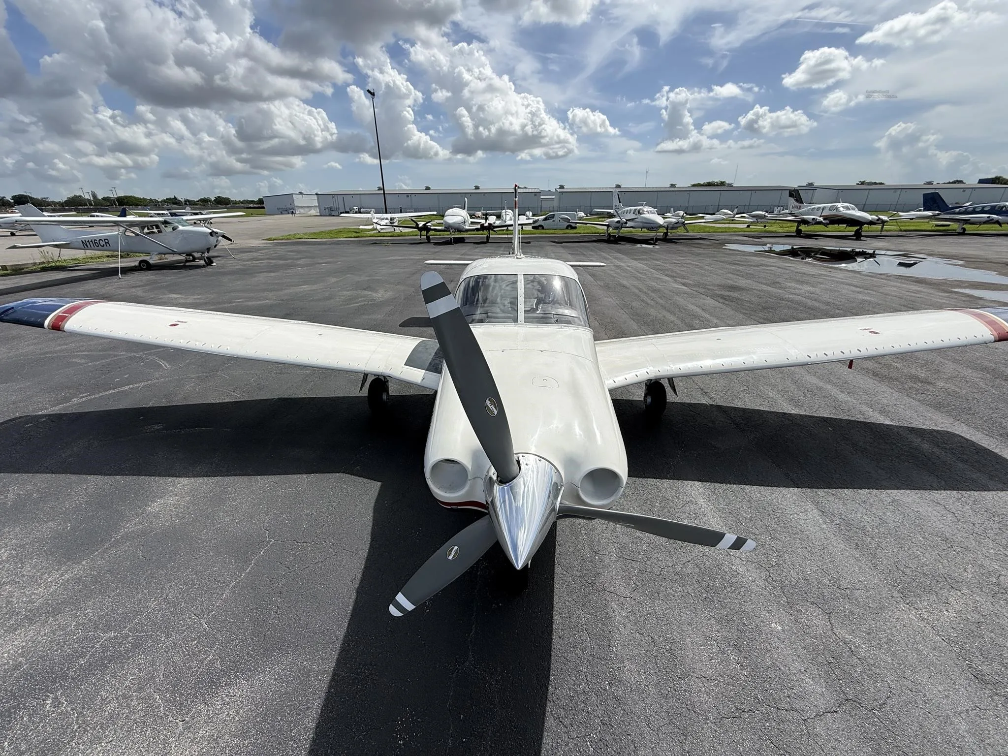 Exterior view of a 1998 PIPER SARATOGA II TC, N3406A.