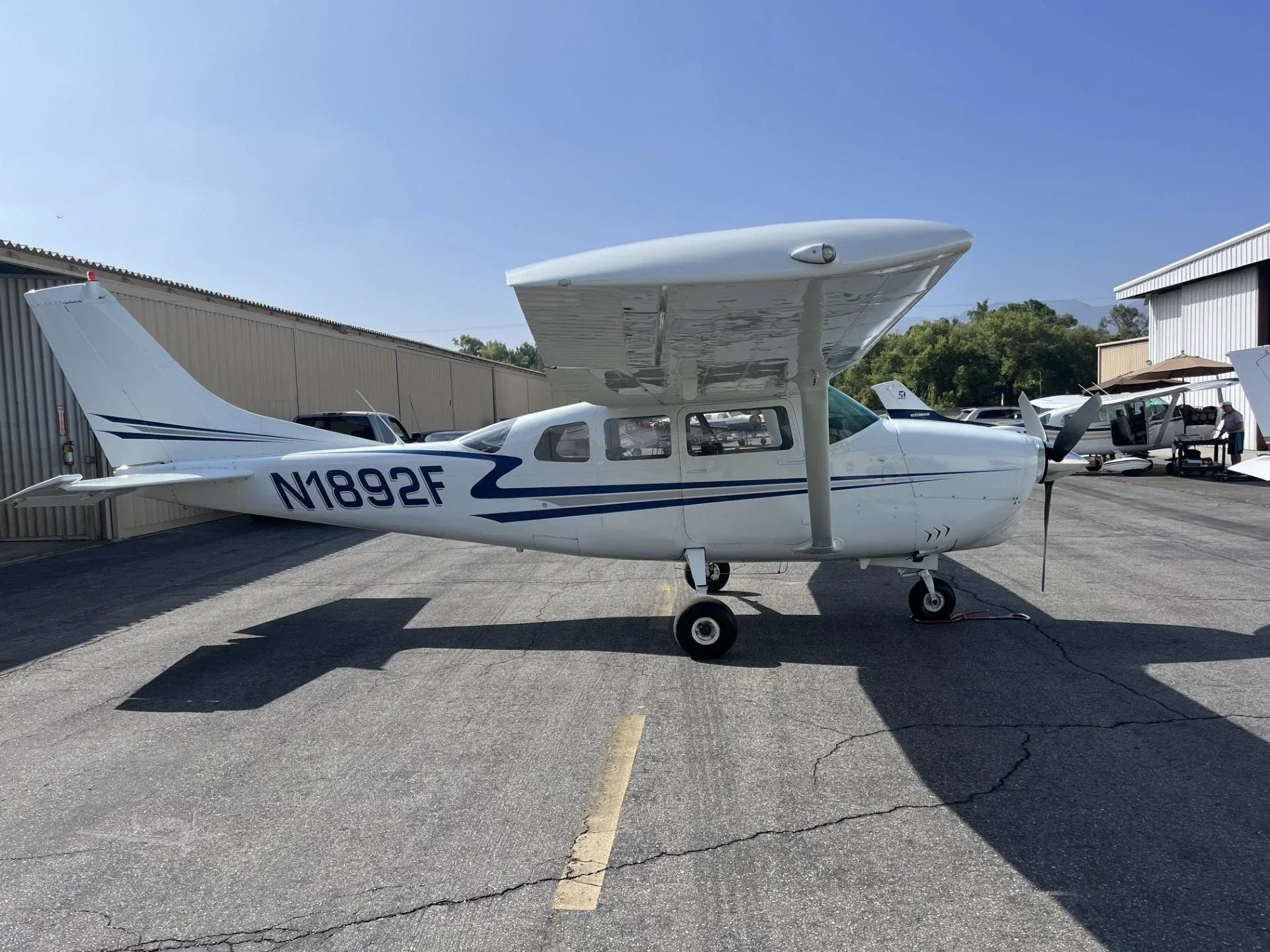 Exterior view of a 1966 CESSNA 210, N1892F.