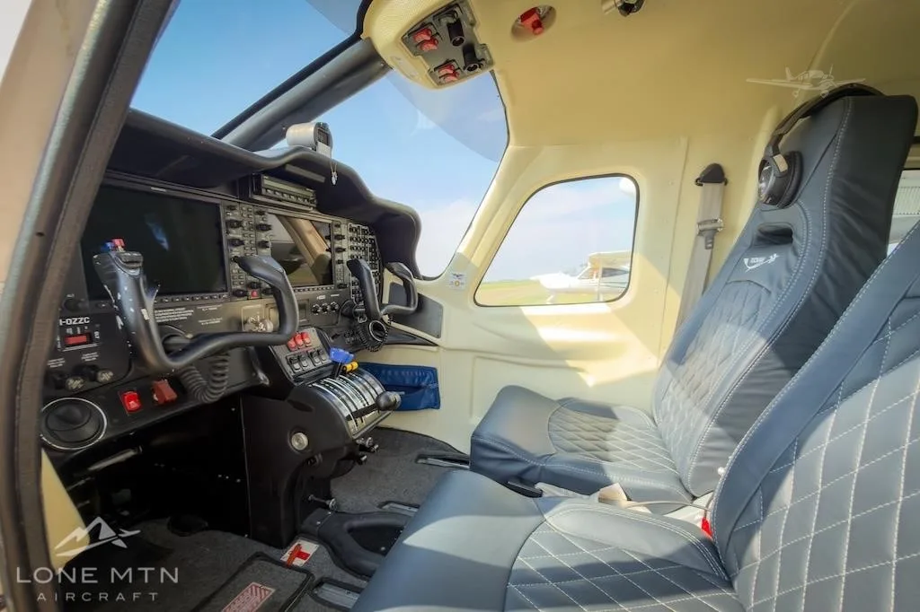 Cabin interior of a 2017 TECNAM P2006T.