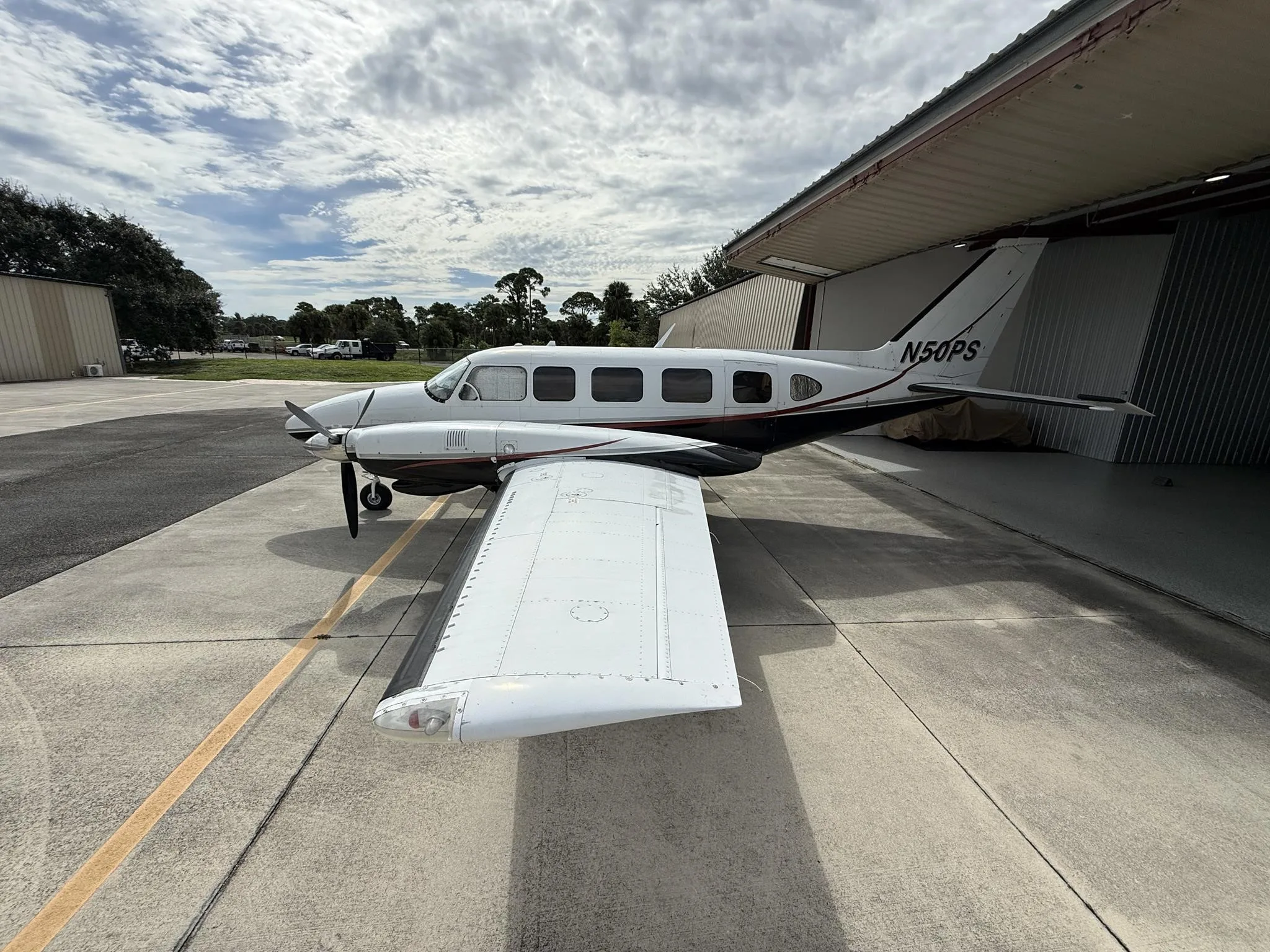 Exterior view of a 1974 PIPER NAVAJO CHIEFTAIN, N50PS.