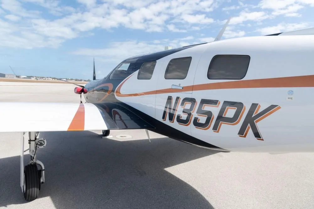 Exterior view of a 2022 PIPER M600 SLS.