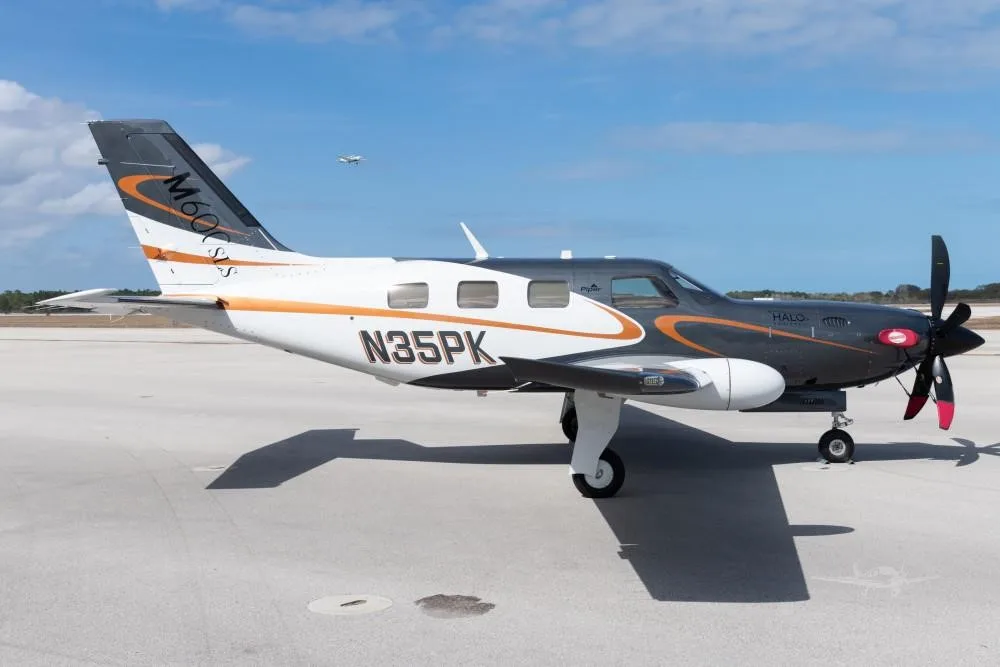 Exterior view of a 2022 PIPER M600 SLS.