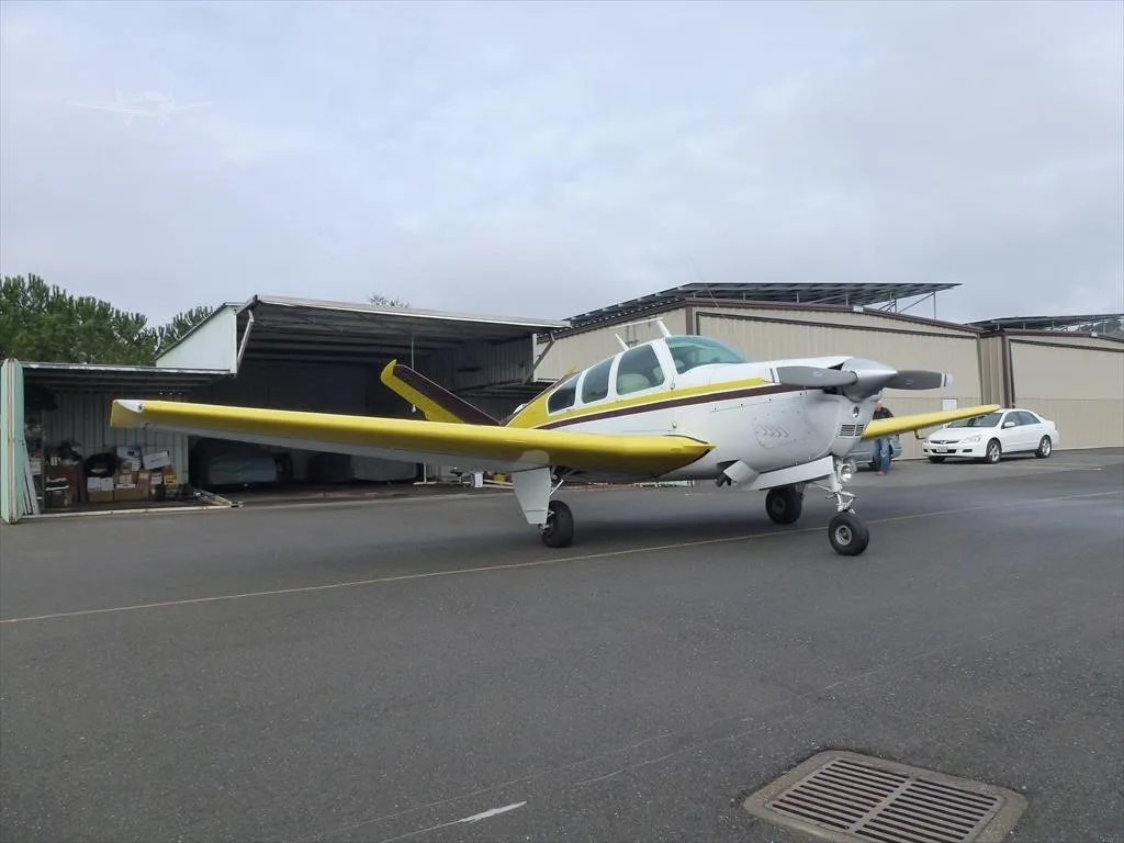 Exterior view of a 1967 BEECHCRAFT V35 BONANZA.