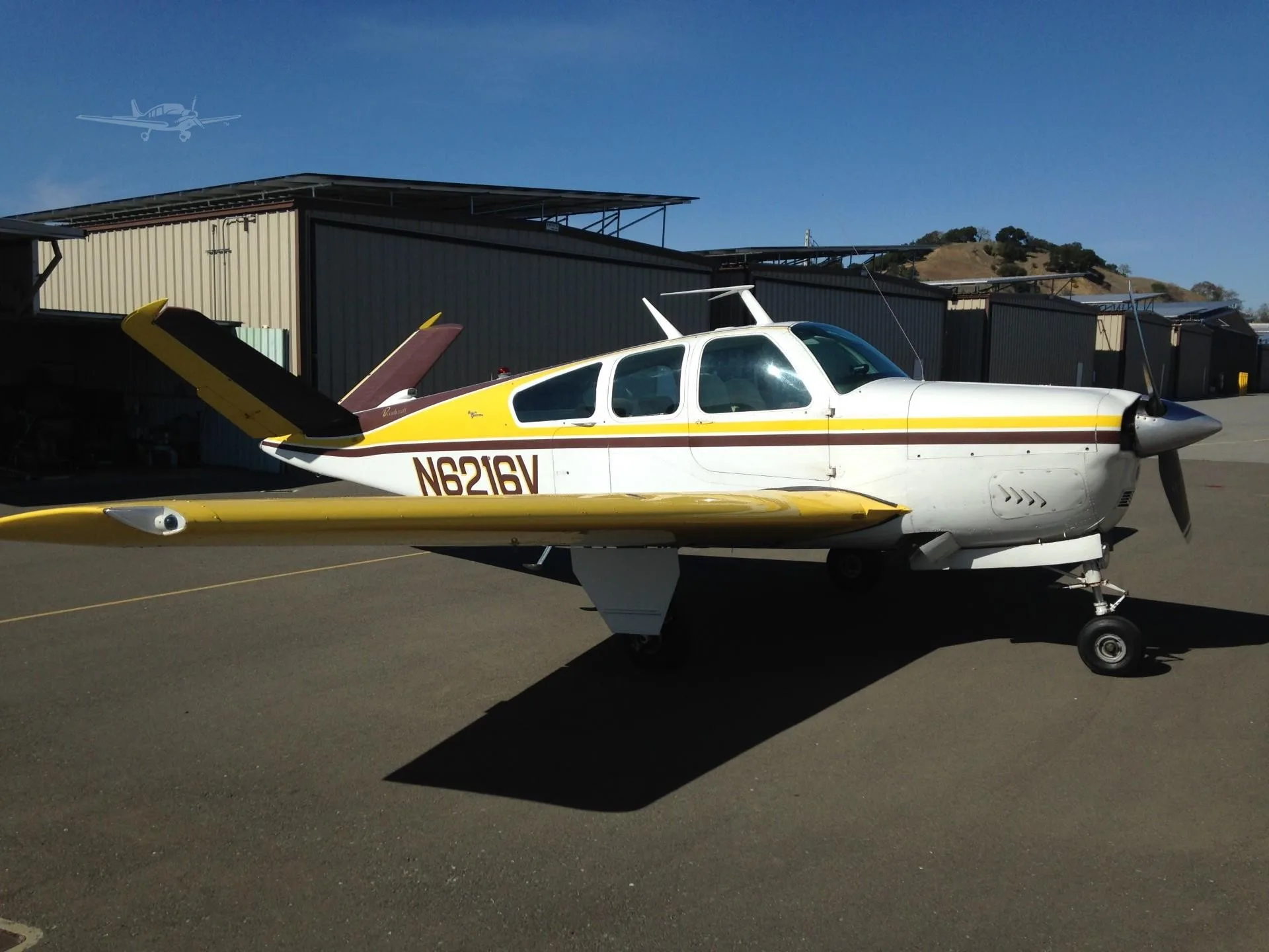 Exterior view of a 1967 BEECHCRAFT V35 BONANZA.