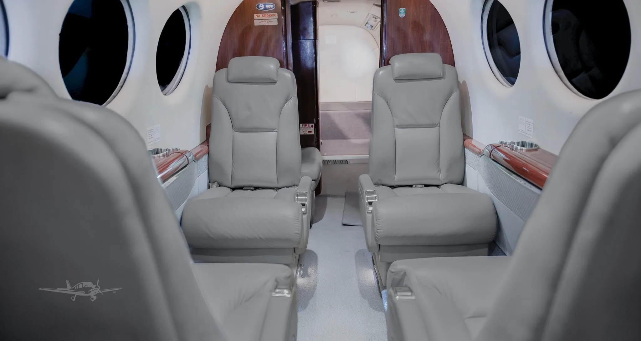 Cabin interior of a 2014 BEECHCRAFT KING AIR 350IER.