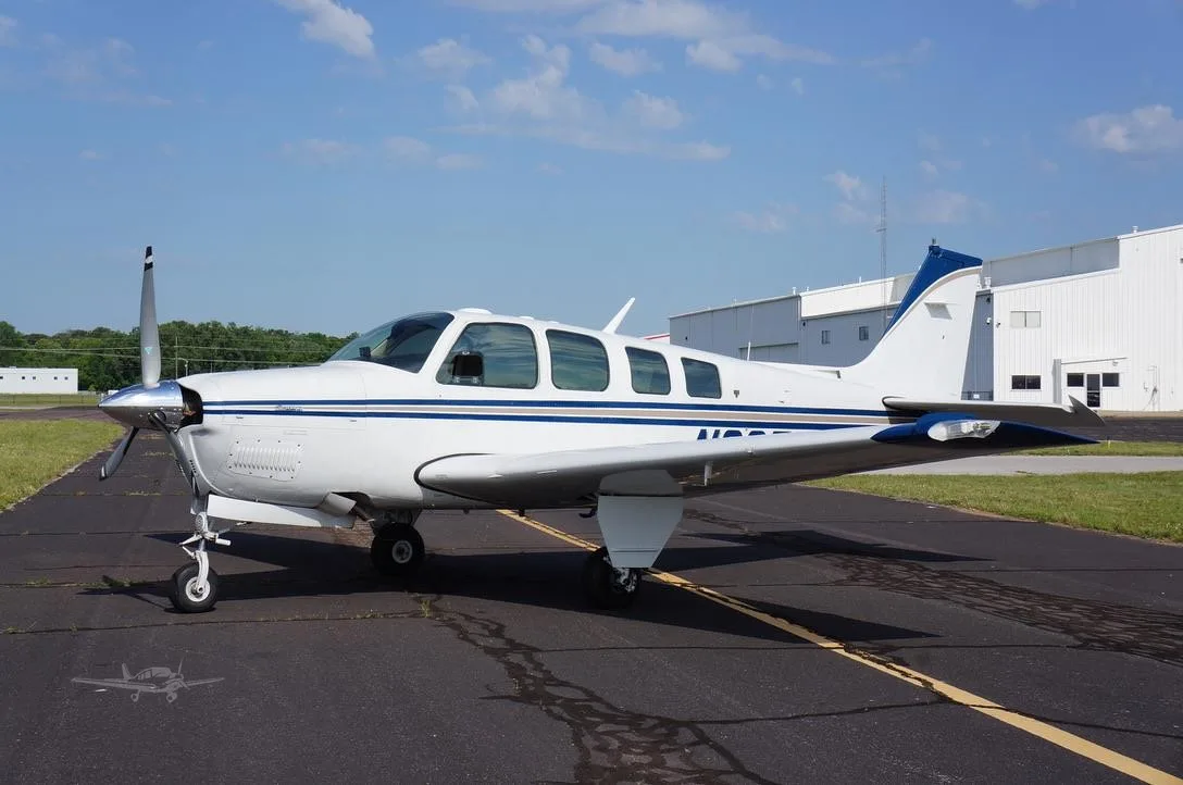 Exterior view of a 1981 BEECHCRAFT A36 BONANZA, N36ET.