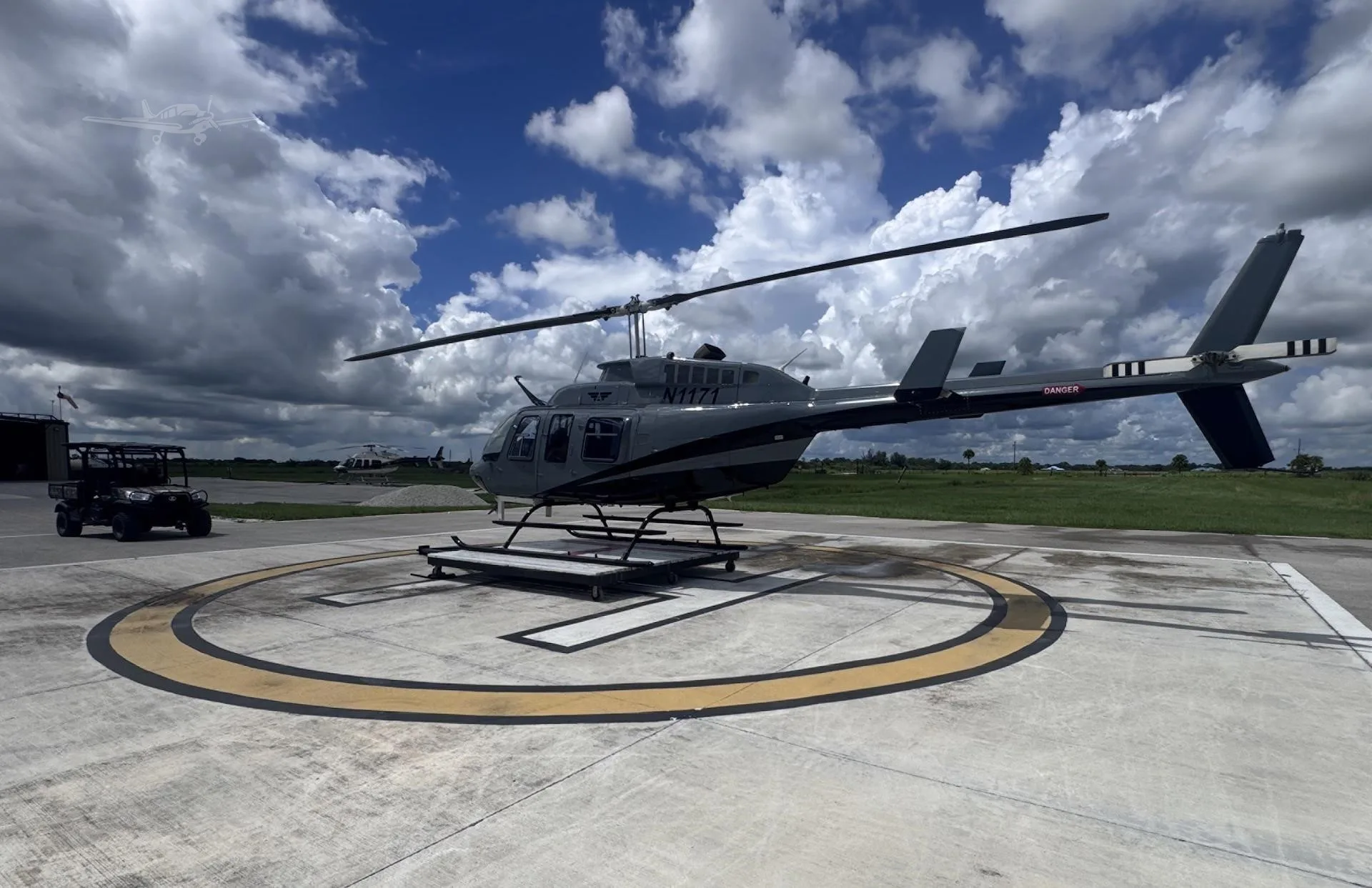 Exterior view of a 1979 BELL 206L I/C30P, N1171.