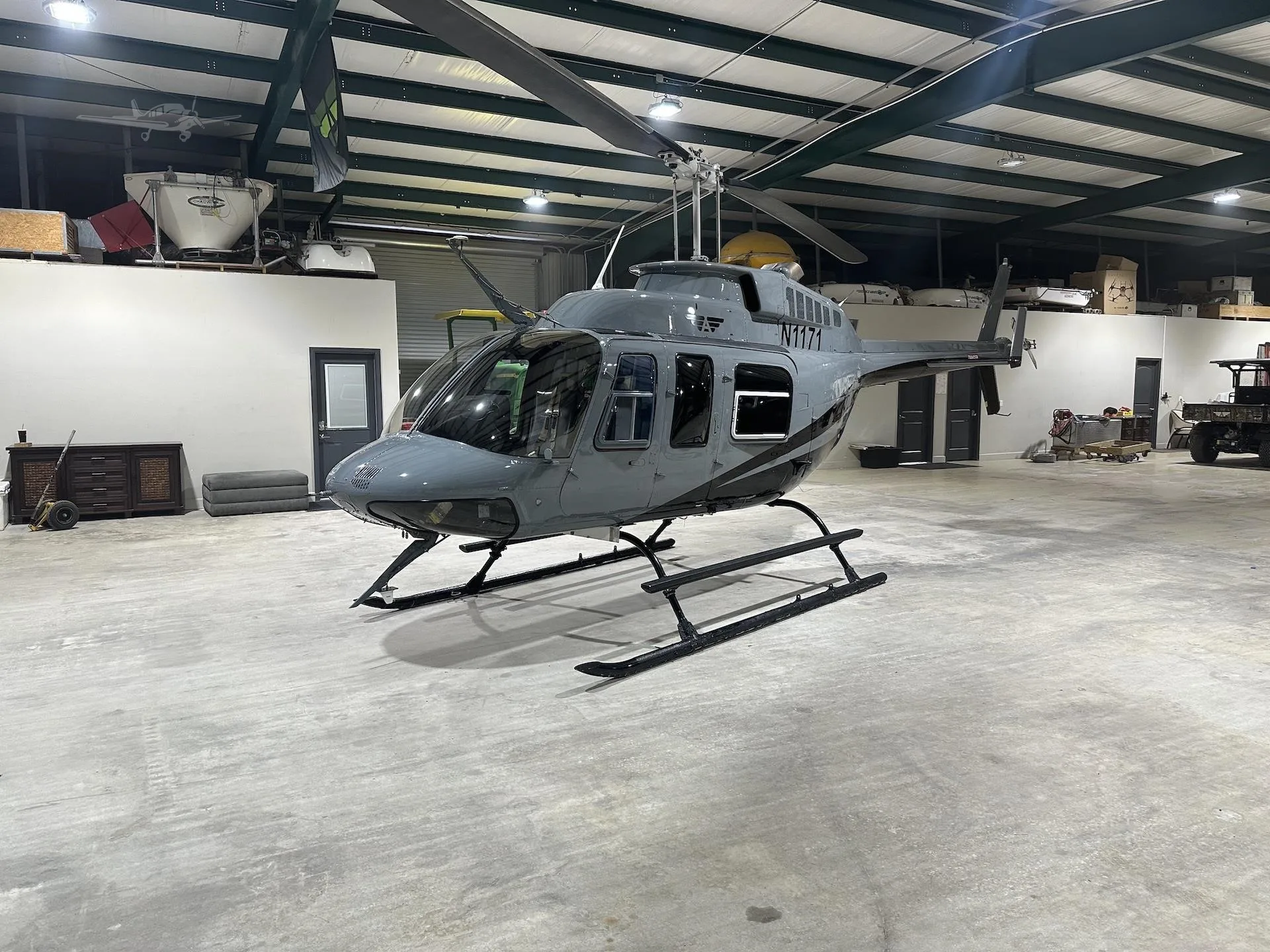 Exterior view of a 1979 BELL 206L I/C30P, N1171.