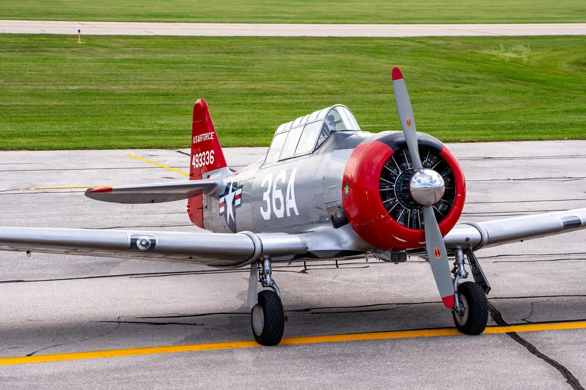 Exterior view of a 1951 NORTH AMERICAN AT-6G, N25KP.