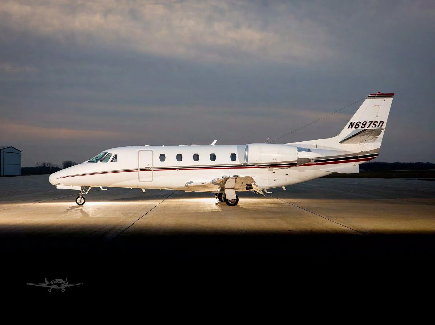 Exterior view of a 2001 CESSNA CITATION EXCEL, N697SD.